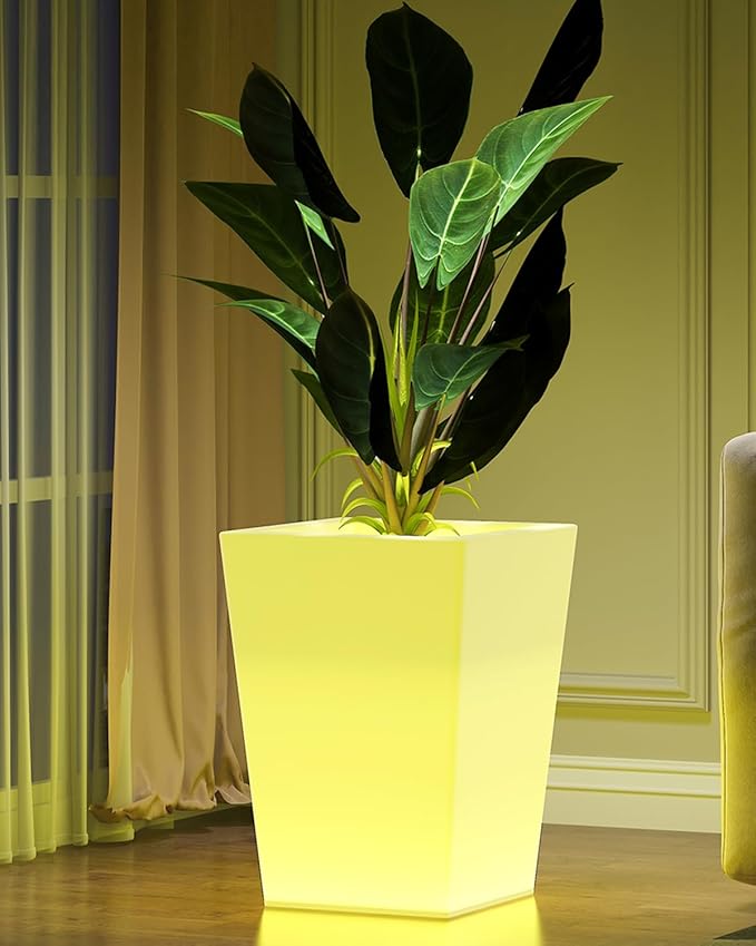 LED Vase Night Light,30-in Rechargeable LED Planter Light w/Remote,16 Colors & 4 Modes Cordless Flower Pot,Waterproof & Sturdy Floor Mood Lamp for Living Room Bedroom Yard Wedding Party Decor