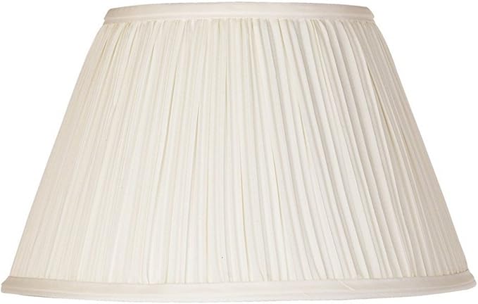 Upgradelights 12 Inch Pleated Lamp Shade Replacement in Eggshell with Attaching Finial 6x12x8 (Washer)