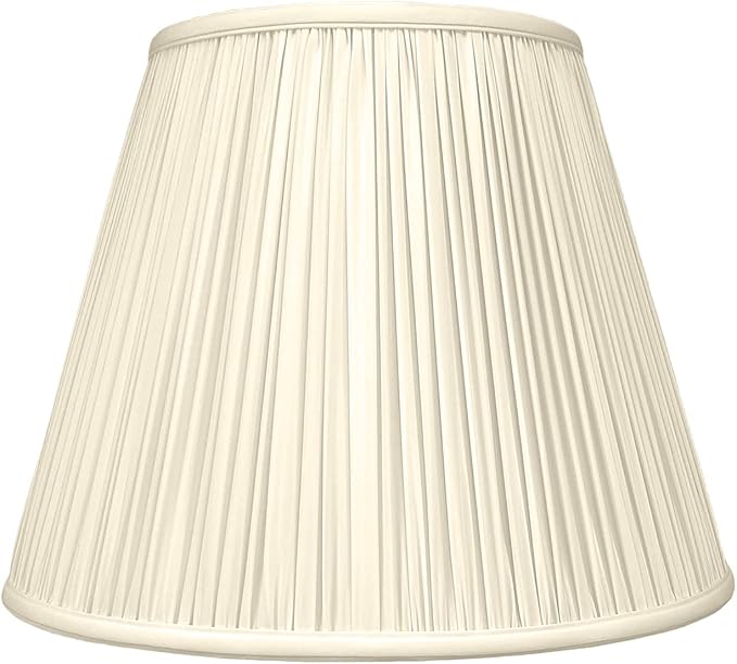 Royal Designs Deep Empire Gather Pleat Basic Lamp Shade, Beige, 10 x 20 x 15