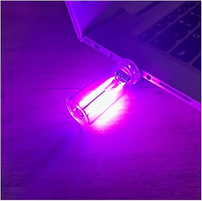 Retro USB LED Night Light, Touch Control Multi-Color Ambient Lights with Purple Color for Car, Bedroom