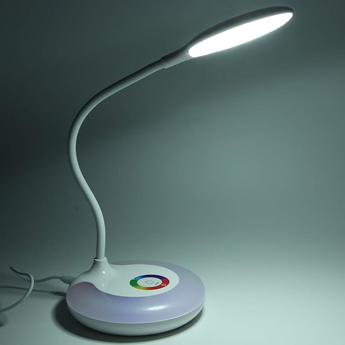 Keenso LED Table Lamp Eye Protection Touch Dimming Desk Light for Bedroom Reading Study Writing Office Supplies (Rechargeable Version)