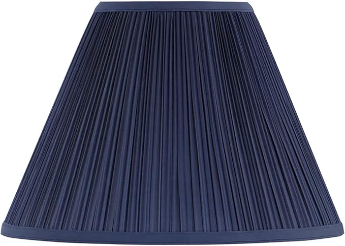 Aspen Creative 33195, Transitional Hardback Empire Shaped Mushroom Pleated Dark Blue Spider Shade, 6" Top x 16" Bottom x 12" Slant