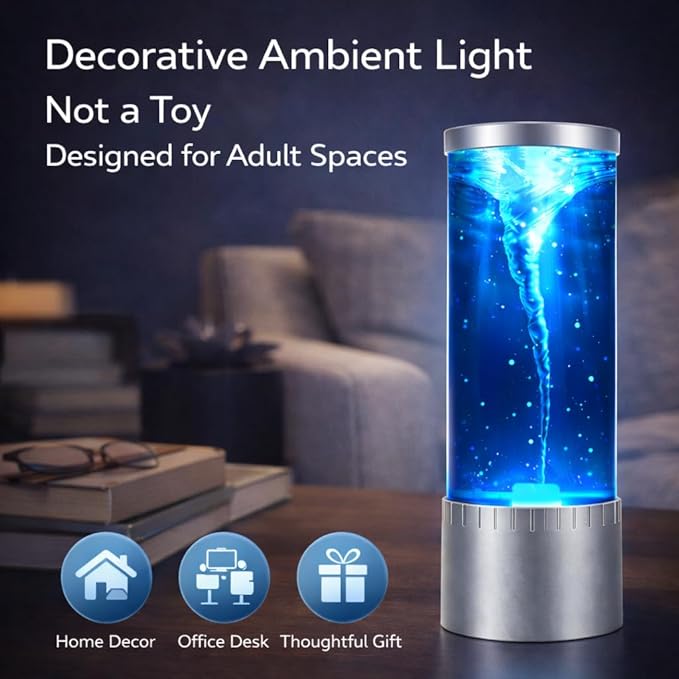 Tornado Lamp & Night Light - Mesmerizing Motion & Soft Glow for Relaxation and Ambiance
