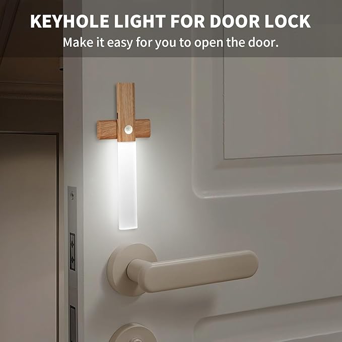 ASAWASA Motion Sensor Night Lights, Under Cabinet Lighting，Magnet Body Hallway Lamp, Rechargeable Battery Powered LED Wall Sconces, Portable for Stairway Kitchen Bedroom Restroom Closet