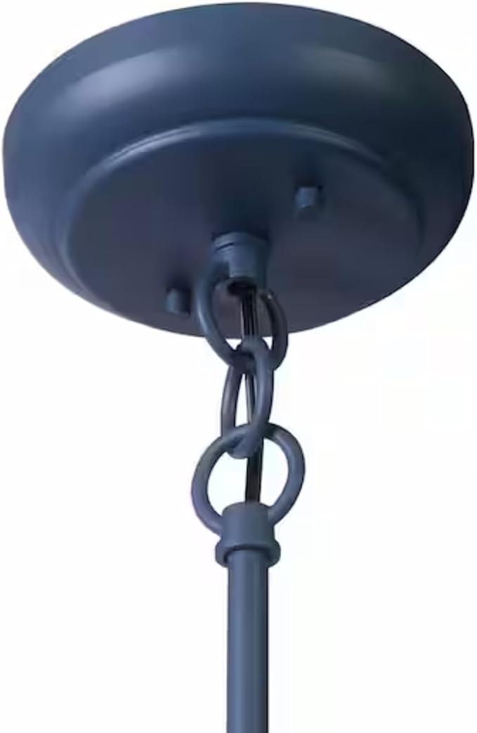 Indoor/Outdoor Mini Pendant Light, 14"" Vintage Farmhouse Decor Adjustable for Kitchen, Restaurant, Dining Room, Cafe, Patio, Entryway, Yard, Weather Resistant in Dark Blue Finish., Black, SHEL000065