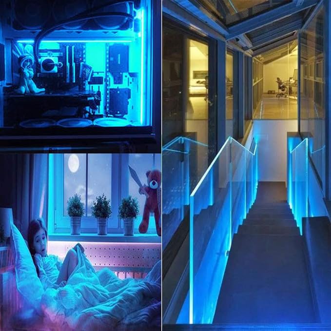 SUYOOULIN LED Strip Lights, High Voltage AC110V-130V 50ft/15m Super Bright 60000LM Waterpoof IP68 2835 180 LEDs/m LED Light Strips for Home Garden Outdoor Decoration(Ice Blue)