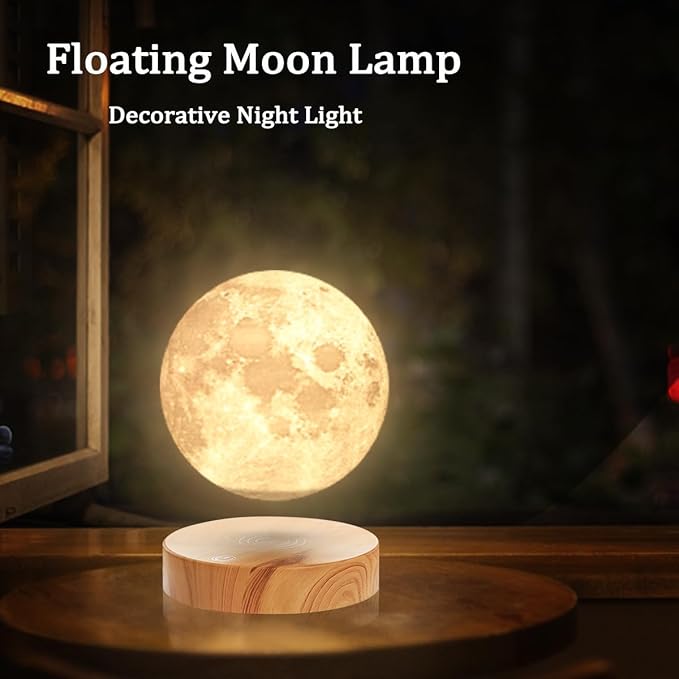 VGAzer Levitating Moon Lamp,Floating Moon lamp,Floating and Spinning in Air Freely with 3D Printing Moon Lamp Has 16 Colors 20 Modes for Unique Christmas Gifts,Room Decor,Office Toys