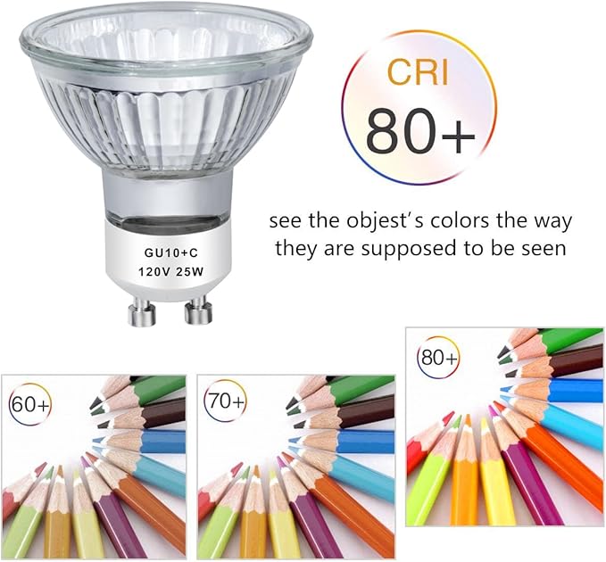 Halogen 25W 120V NP5 Candle Warmer Bulb, GU10 Halogen 120V 25W MR16 Glass Cover Bulb, Replacement for Wax Burner, Tart Burner, Fragrance Melt, MR16 JDR Dimmable, 2700K Warm White (Pack of 4)