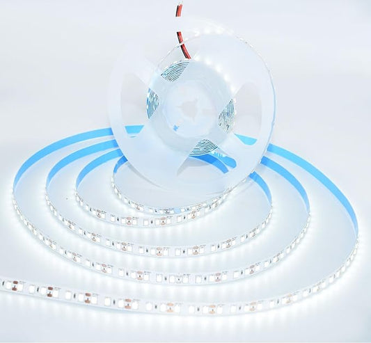 AC110-130V LED Strip Lights，Dimmable 10000LM 16.4ft/5m SMD 2835 600 LEDs Waterproof IP68 LED Lights Strip Ribbon, More Brightness Than Low Voltage LED Strip Lights (Daylight White 6000K)