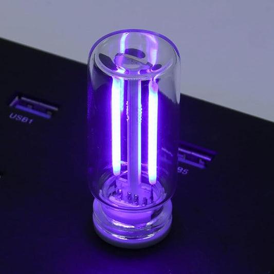 Retro Car Mood Lamps, Touch Control USB & Battery Lighted LED Car Interior Atmosphere Bulbs, Automotive Interface Charging Night Lights, Mini Portable Camping Lights Decorations (Purple, 1Pack)