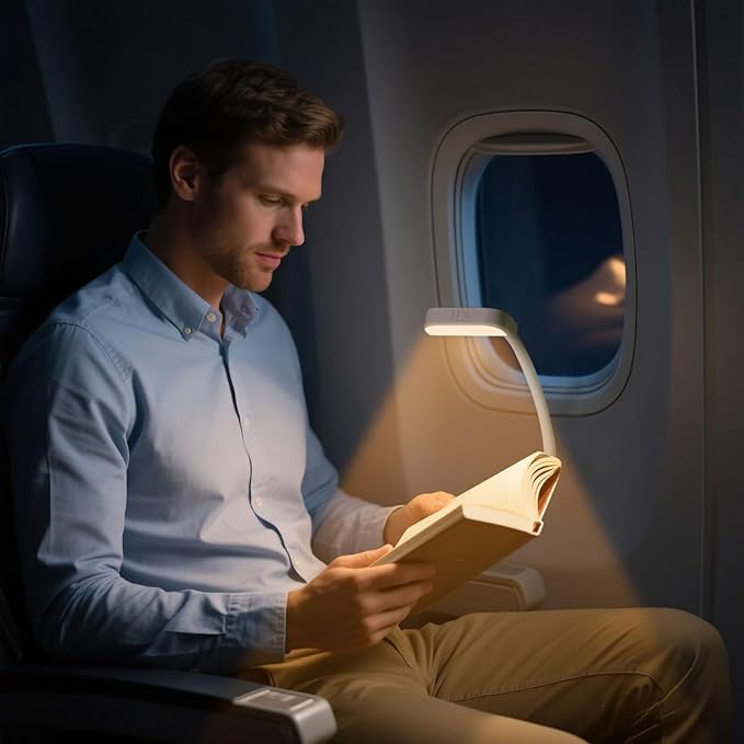 Portable LED Reading Lights, Eye Caring 3 Color Temperatures and Dimming Brightness Book Lights, Lightweight USB Rechargeable Clip-On Lamp for Book Lovers Night Reading (Black)