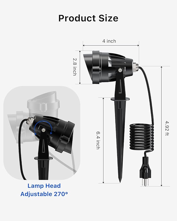 6 Pack Color Change Spotlights for Decor Lighting 120V Remote Waterproof Plug-in Multicolor Landscape Spot Light Uplight for Yard Decoration, Tree, Bush, Status, Indoor Plant, Picture & Painting