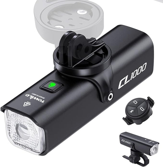 TOWILD Bike Lights for Night Riding,Compatible with Garmin/GoPro Mount,600 Lumen Bike Headlight,2000mAh Rechargeable Battery,Waterproof Bike Front Light for Commuter Cyclists-Fits All Bikes