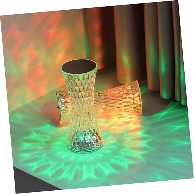 USB Rechargeable LED Desk Lamp with Touch Control and Remote, 16-Color Crystal Diamond Bedside Table Lamp for Bedroom Home Decoration, Small Waist Ambient Night Light
