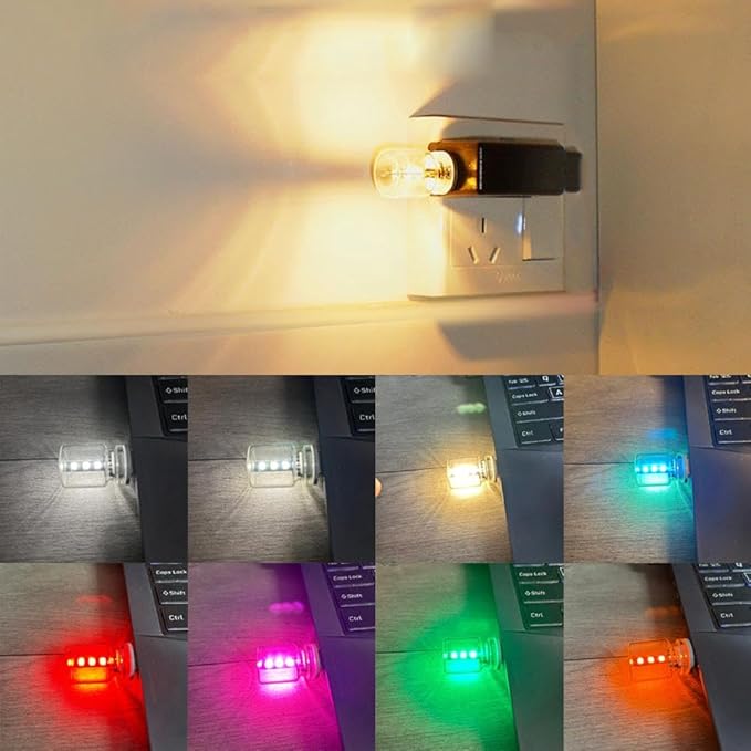Generic Retro Punk USB LED Car Interior Atmosphere Lights, Touch Control Night Light, Red