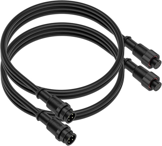 BTF-LIGHTING 9.84FT 4 Pin 0.5mm²/20AWG IP68 Extension Cable Wire with Male and Female Connectors for RGB 5050 WS2815 WS2805 etc LED Strip 15mm Metal Nut Big Size Home Lighting Connector