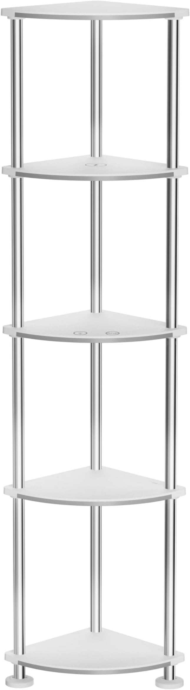 Floor Lamp with Shelves Height Adjustable Music Sync LED Corner Floor Lamp with Charging Stationl Dimmable and Timing RGB Standing Lamp for Christmas Gifts White 5-Tier