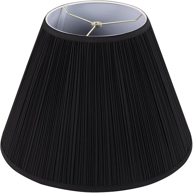 Aspen Creative 33144 Mushroom Pleated Shape Spider Construction Lamp Shade in Black, 9" Top x 18" Bottom x 13" Slant Height