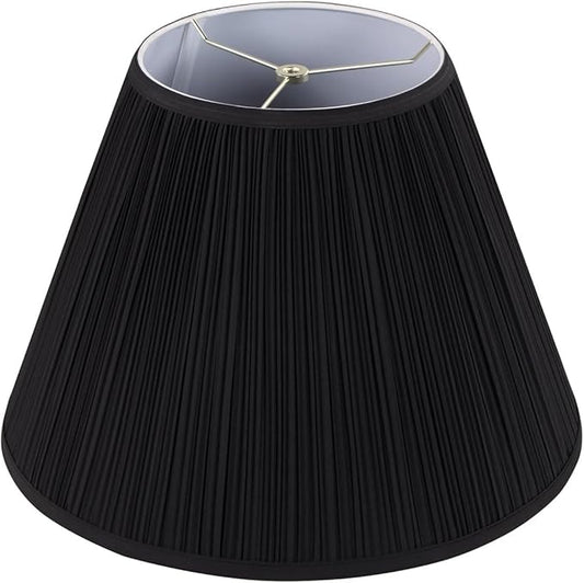 Aspen Creative 33144 Mushroom Pleated Shape Spider Construction Lamp Shade in Black, 9" Top x 18" Bottom x 13" Slant Height