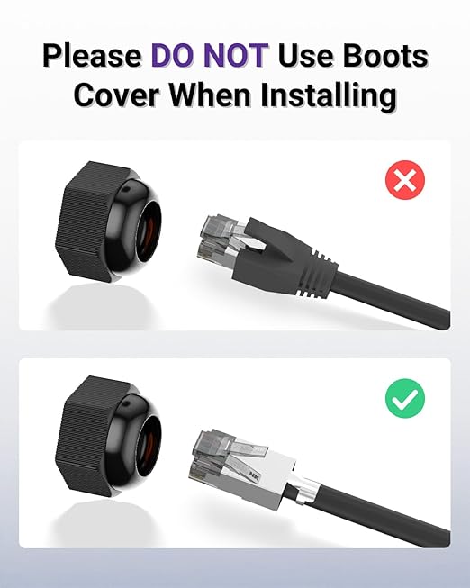 VCELINK Waterproof RJ45 Coupler IP68 Short Profile, Cat6/Cat5E/Cat5 Waterproof Ethernet Connector Shielded, Outdoor Network LAN Cable Extender PoE, 3.23in (Purple-3 Pack)