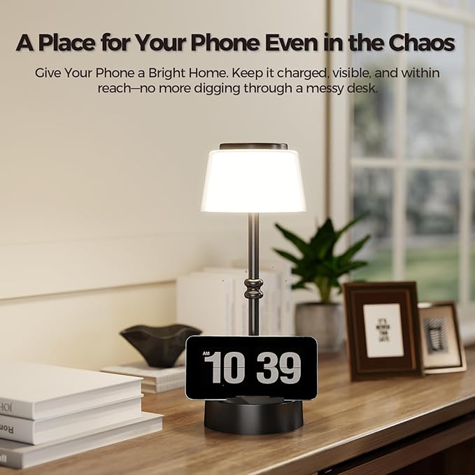 LED Cordless Lamp, 5 Colors Stepless Dimming Table Lamp, Built-in 4400mAh Rechargeable Battery with USB Charging Port, Portable Touch Bedside Light for Patio, Restaurant, Dining(2, Black)