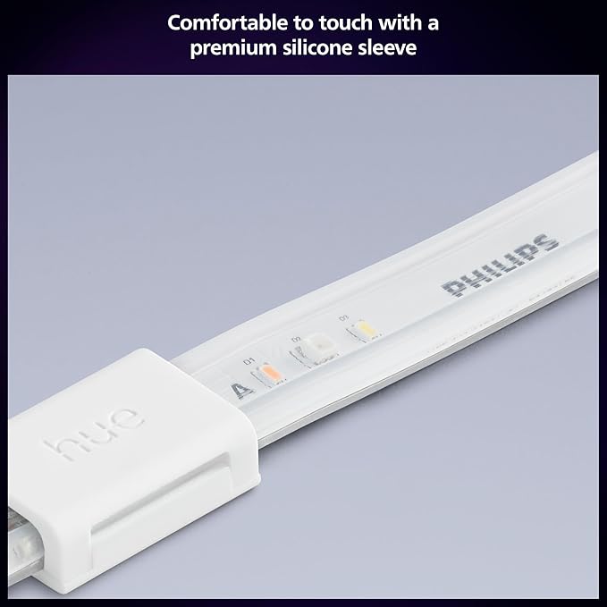 Philips Hue Indoor 10 Ft Smart RGBWW LED Solo Lightstrip Base Kit, Control with Hue App, Compatible with Alexa, Google Assistant and Apple HomeKit (Pack of 4)