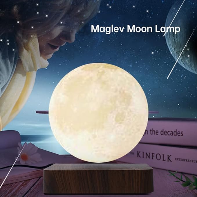 Magnetic levitation Moon lamp, Night Light, Ambient Light, Bedside Table lamp, Three Color Adjustment, Decorative Ornaments, can be Used as Holiday Gifts