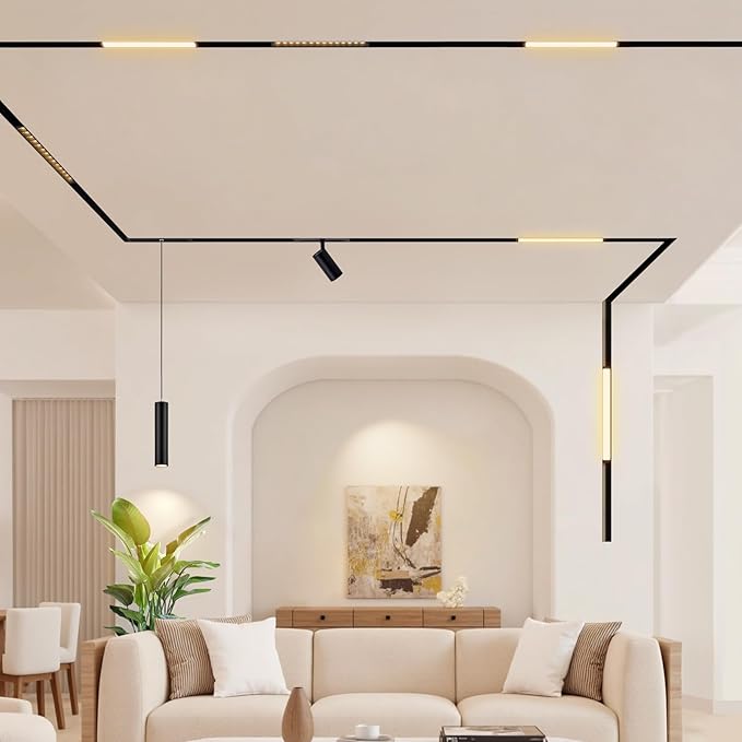 90-Degree Corner Connector for 4-Wire Magnetic Track Lighting, Aluminum Alloy Vertical Shape Joint, Recessed Rail for LED Track Light, ONLY Compatible Rails
