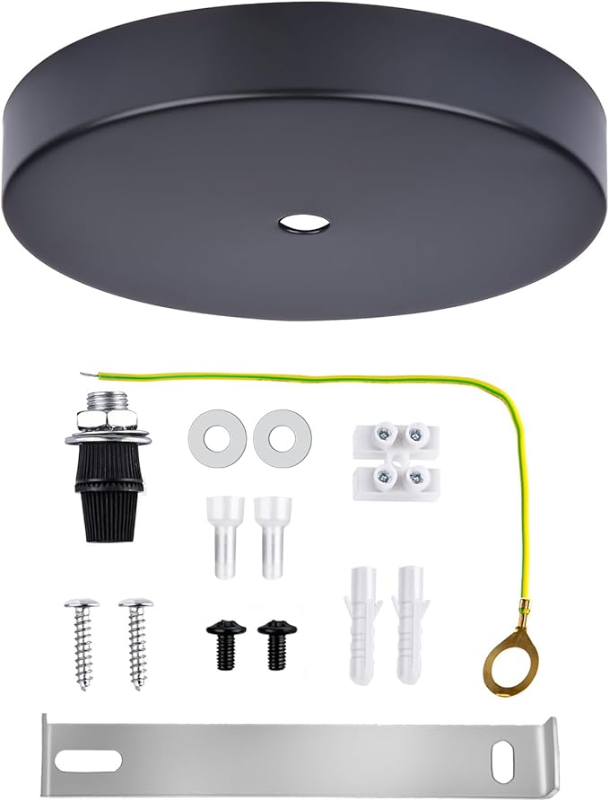 Arturesthome 4.7" Black Ceiling Canopy Light Kit Rewind Single Hole with Hardware,Ceiling Plate for Pendant Lighting or Chandelier,Easier to Install Than Standard Canopies