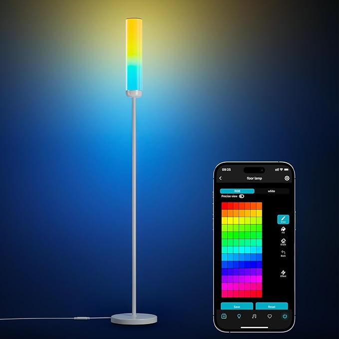 Lepro O1 AI Floor Lamps, 2300LM Smart Standing Lamp Works with Alexa, Modern Floor Lights with Music Sync, Personalized AI Lighting Designer,RGB Lamps for Living Room,Bedroom, APP Control, 2.4GHz Only