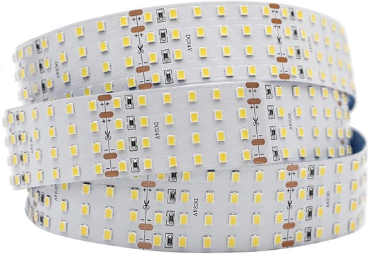 2835 White High CRI 90 LED Strip Light - Bright Color Quad Row Flexible LED Tape Lights 24V- IP20-3,530 lm/m for LED Industrial and Photographic Lighting (1m/3.28' Daylight White)