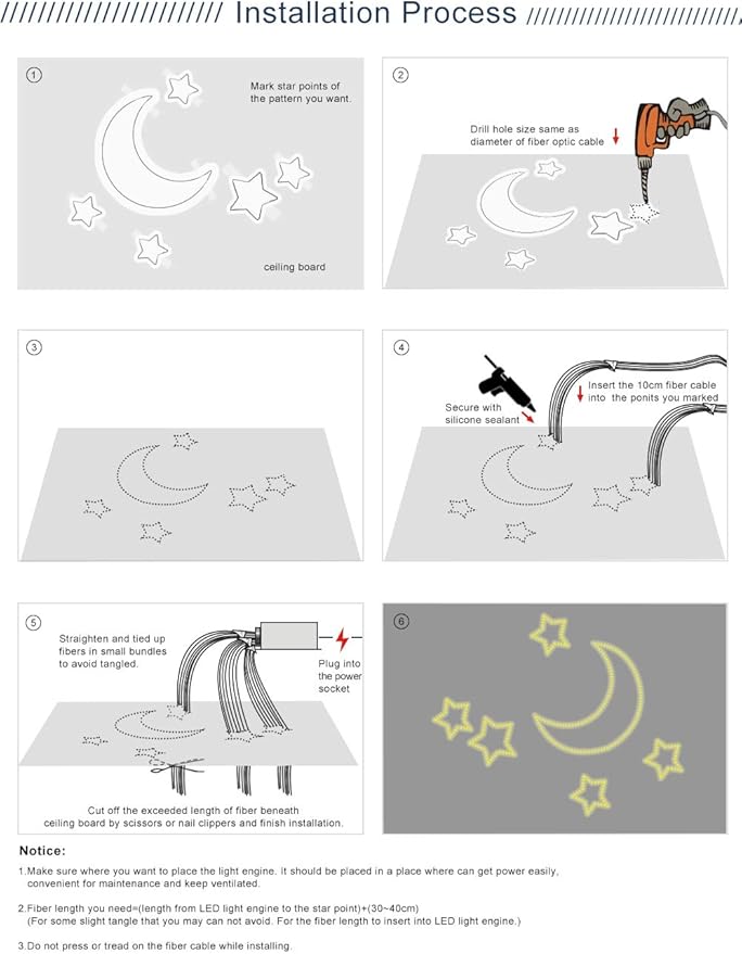AZIMOM Bluetooth/App Control 16W Twinkle Fiber Optic Light Star Ceiling Lighting Kits with Shooting Star Effect Meteor Remote Music Mode RGBW 550pcs Fiber Strands for Home Car Interior Decoration