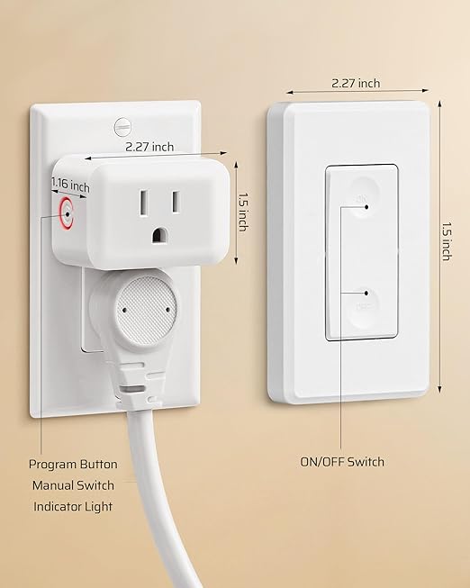DEWENWILS Wireless Remote Wall Switch and Outlet, No Wiring, On Off Power Plug, Expandable Remote Control Outlet Light Switch for Lamps, Fans, Household Appliance, 100Ft RF Range