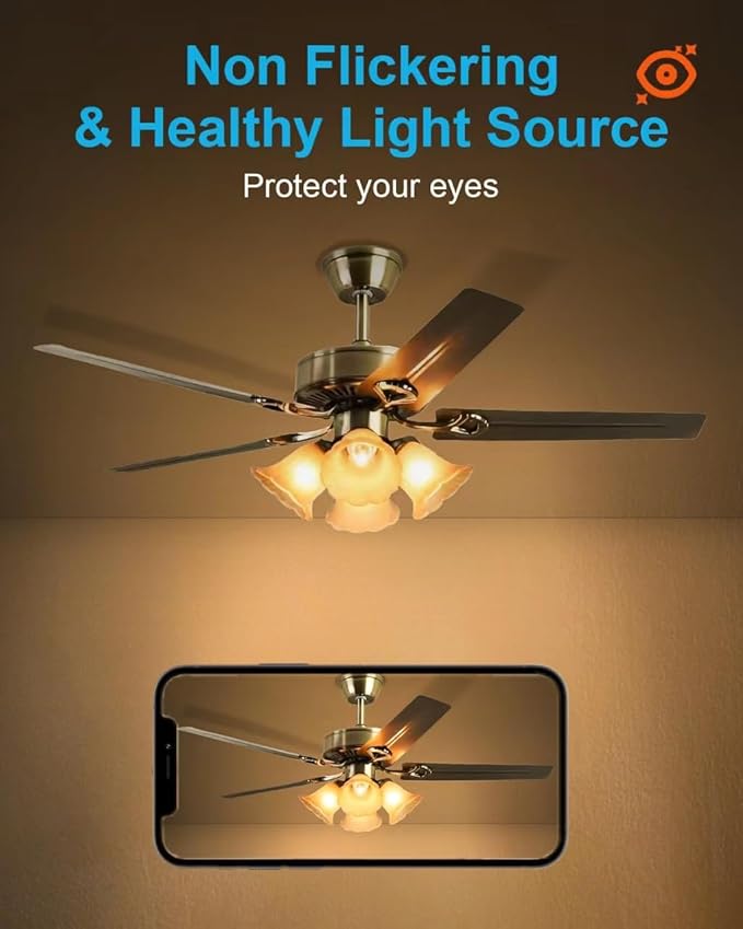 Wax Warmer Bulbs, 40W Candle Lamp, G50 Light Bulbs for Full Size Scentsy Warmer, E12 Candelabra Base for for Chandelier, Ceiling Fan Light, Decorative Vanity Lights, Dimmable, Warm White 6pcs