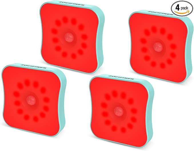 Red Light Motion Sensor Night Lights Rechargeable Battery Red Lights Stick On Magnetic Red Light 670nm RedLight Night Lights for Sleep, Bathroom, Bedroom, Stair, Hallway, Kids, 4 Pack