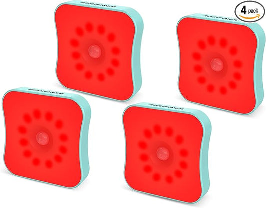 Red Light Motion Sensor Night Lights Rechargeable Battery Red Lights Stick On Magnetic Red Light 670nm RedLight Night Lights for Sleep, Bathroom, Bedroom, Stair, Hallway, Kids, 4 Pack