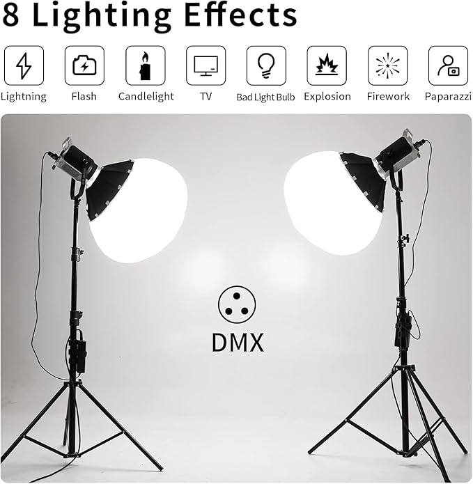 GVM 200W LED Video Light with Lantern Softbox, SD200D Photography Studio Lighting Kit with Bluetooth/DMX Control, 93000lux@0.5m 3200K-5600K Bi-Color Continuous Output Lighting for YouTube
