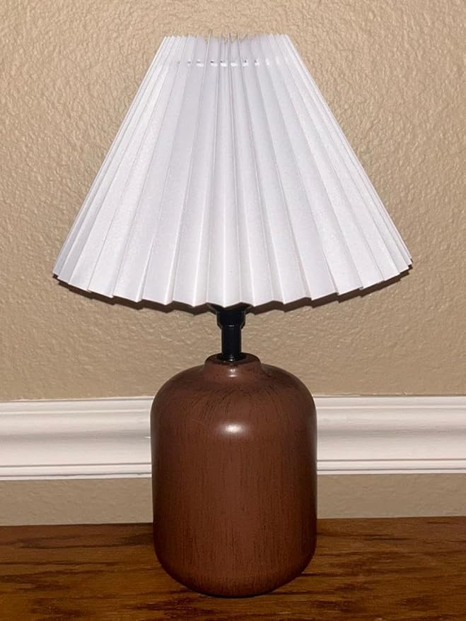 Small lampshades for table lamps, pleated, set of 2. Suitable for E27. 9"x6.2" Compatible with any interior. (White)
