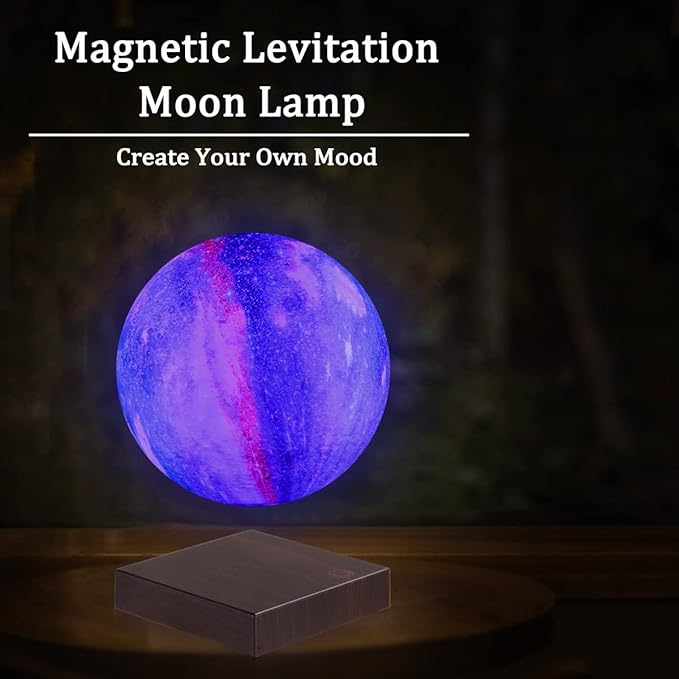 VGAzer Levitating Galaxy Moon Lamp with Remote Swich, Kids Hover Ball Moon Lamp, 16-Color Dimmable Bedroom Table Lamp,Gifts