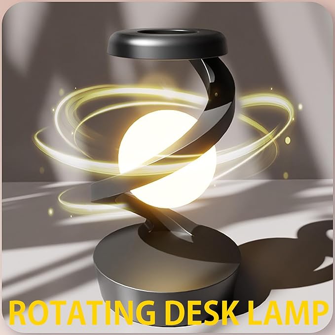 Levitating Lamp Levitating Moon Lamp 360° Floating & Spinning in Air Freely with RGB Moon Lamp, Wireless Charging Night Light, Gesture Control Rotating Floating Night Light Desk Toys,Black