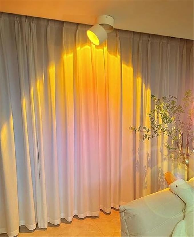 3-Pack Sunset Spotlight Led Down Lamp Interior Surface Mounted/recessed Ceiling Spot Lighting for Decoration Living Bedroom Hallway (White)