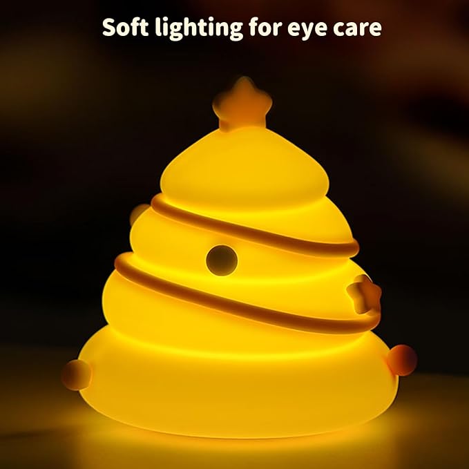 Xmas Tree Night Light, Cute LED Lamp, Silicone Dimmable Nursery Nightlight for Kids, Rechargeable Bedside Touch Lamp, Funny Office Desk Light and Home Decor(Xmas Tree)…