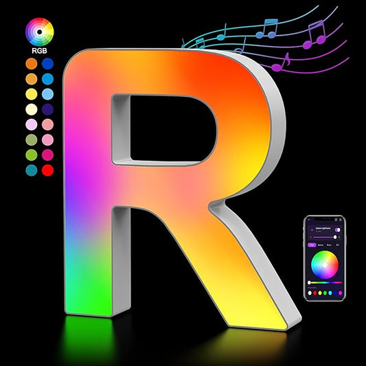 Light Up Letters LED Letter - Marquee Letters Room Decor Music Sync Color Change Colorful - Christmas Birthday Gifts for Girl Boys 7 Year Old Girl Birthday Gifts Gifts