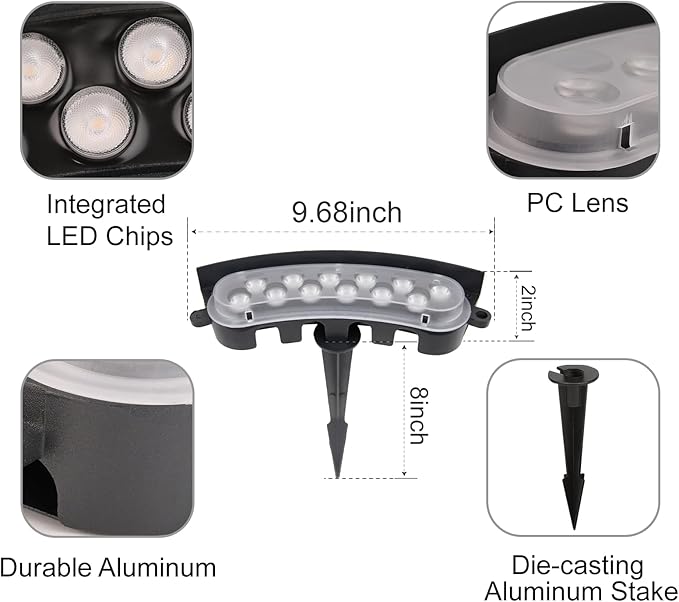 Red Color Flood Lights Low Voltage, 9W 12V LED Hard Wired Landscape Flood Wall Washer Lights Outdoor Waterproof for Uplighting Tree House, Super Bright, Aluminum, Black, 6Pack