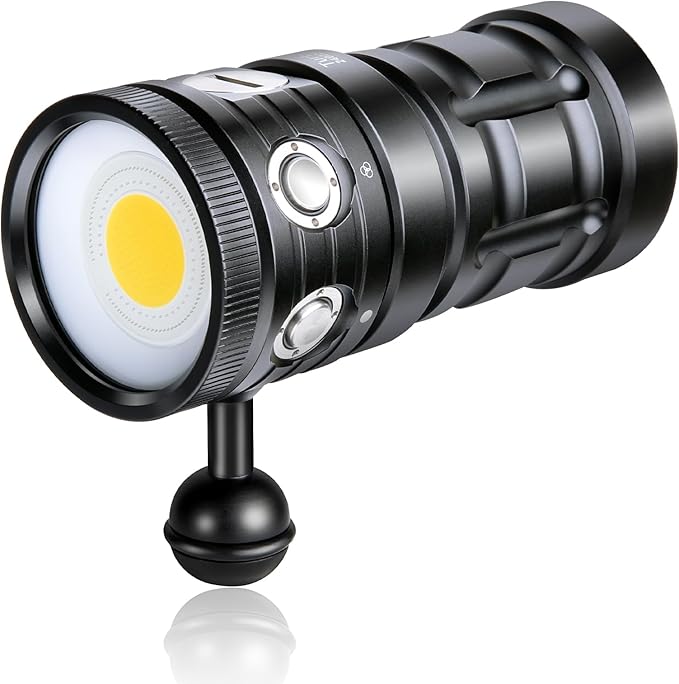 Dive Light,LetonPower TS S 10000Lumens 100m Underwater Video Light,Diving Flashlight,Waterproof Flashlight with Type-C Charging for Professional Under Water Sports