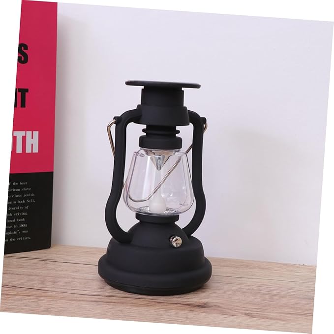 balacoo USB Rechargeable Solar Retro Horse Lantern Hand Crank Portable Camping Light Multi-Function Tent Lantern for Outdoor Use Black