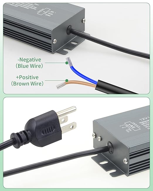 100W 110-240V to 12V 8.3A LED Driver - Extra Long 10.8FT 110V to 12V Converter with Plug - Constant Voltage Output - Waterproof for LED Light String
