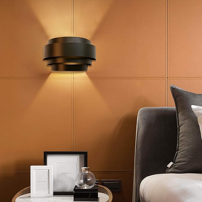 LightInTheBox Modern Wall Light, Black Indoor Wall Light Metal Wall Sconce for Home Theater, Staircase, Basement, Bedroom (1PCS)