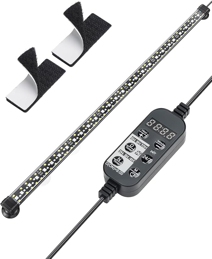Pawfly 14W Aquarium LED Light 28 Inch 24/7 Fish Tank with Full Spectrum Brilliant White Blue Red Green Lights Multi-Colored LEDs with D/N Mode Single Color Effect Timer and Adjustable Brightness