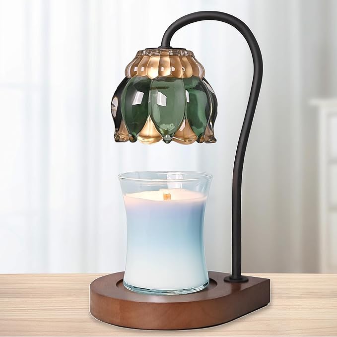 Candle Warmer Lamp Birthday Gifts for Women Mom, Mothers Day Gifts, Compatible with All Jar Candles, Wax Melt for Candle Home Decor, Modern Farmhouse Decor, Candle Warmer Timer DarkGreen